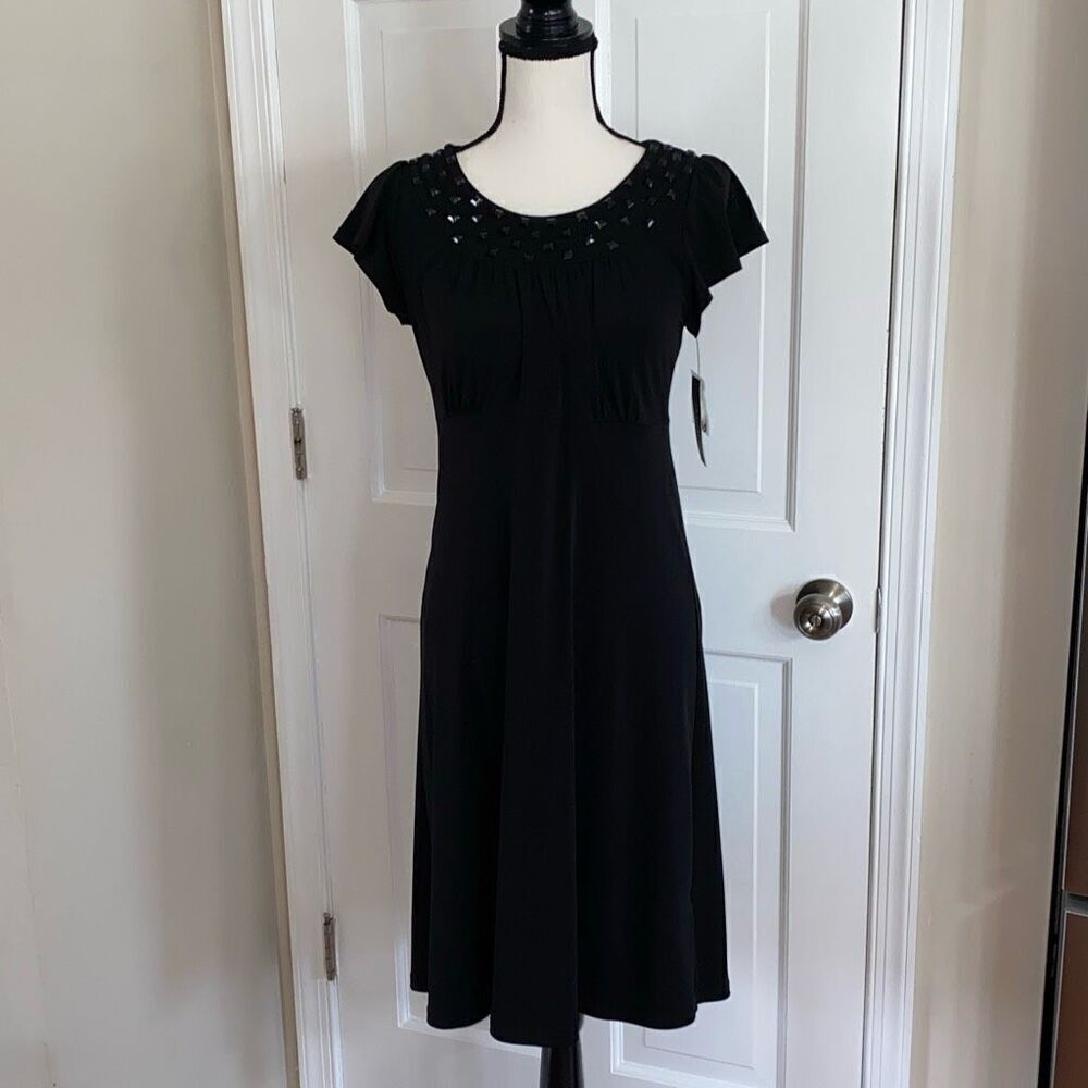 Apt. 9 black dress with beaded neckline size S